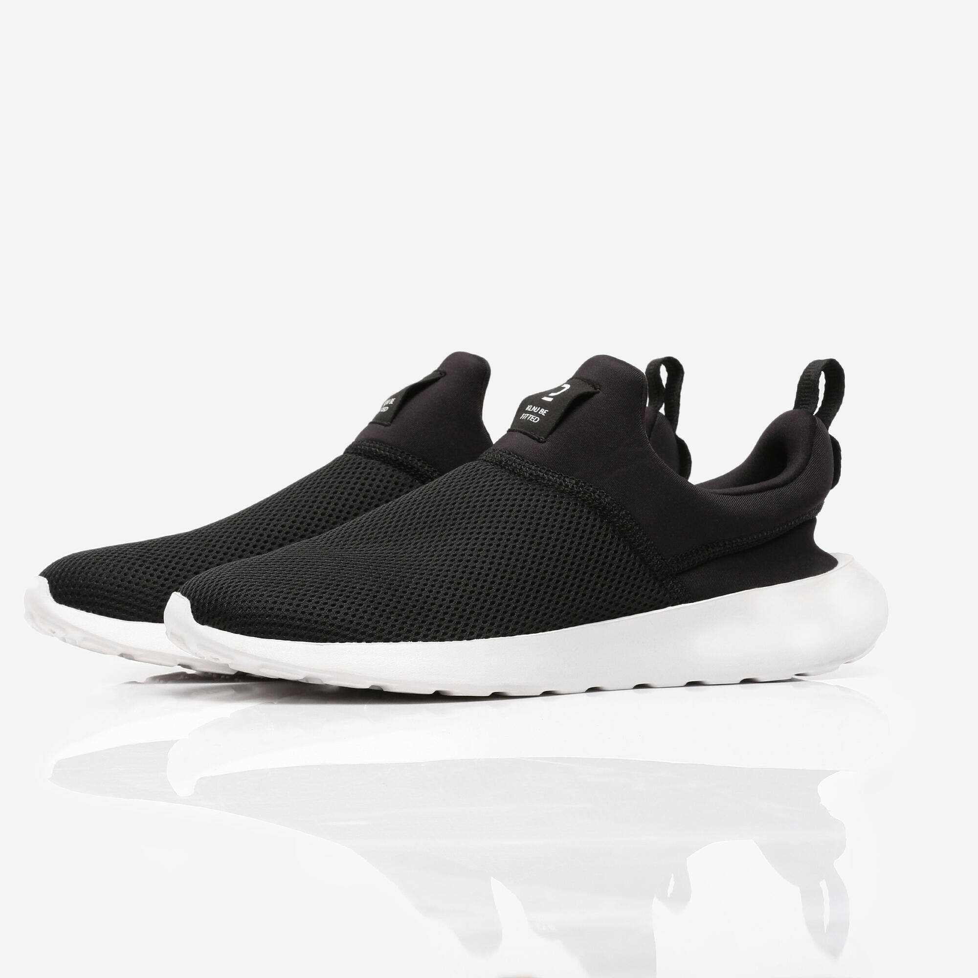 Be Fitted Men Walking Slip On Sneakers - Flexible EVA Sole, Cushioned - Black -  1