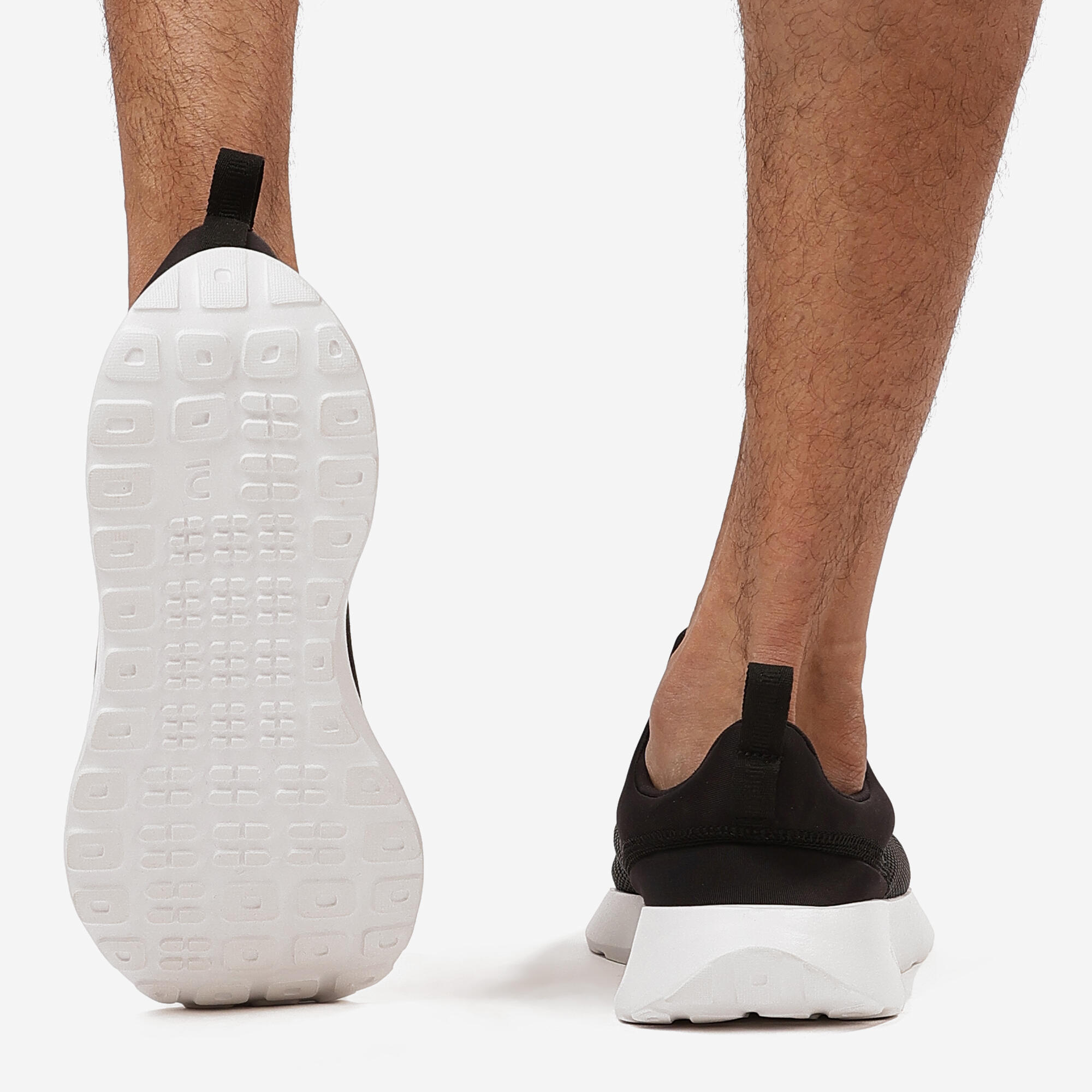 Be Fitted Men Walking Slip On Sneakers - Flexible EVA Sole, Cushioned - Black