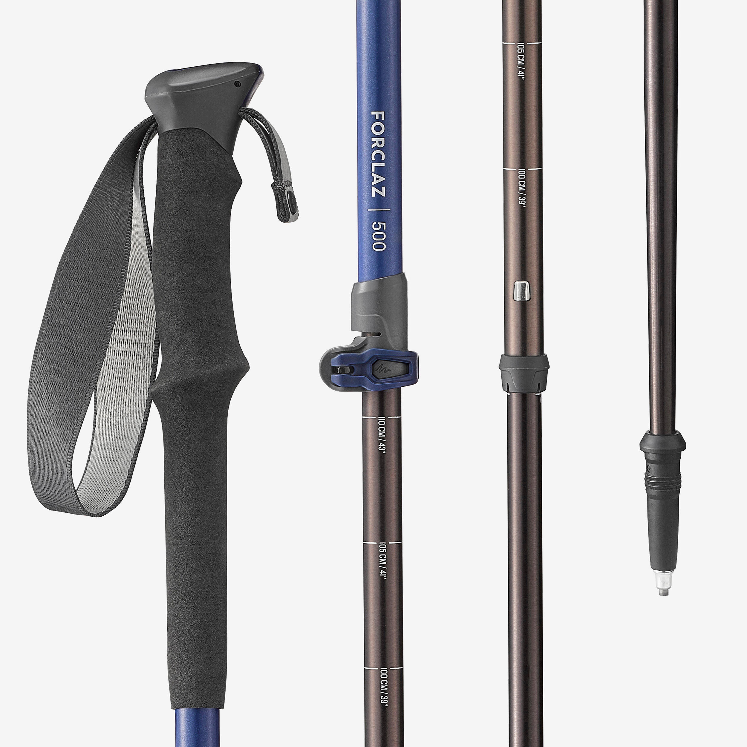 1 Hiking Pole with quick and precise adjustment - MT500 Blue 3/16