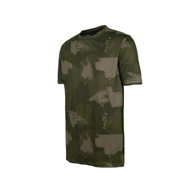 T-shirt uomo palestra regular fit traspirante verde militare