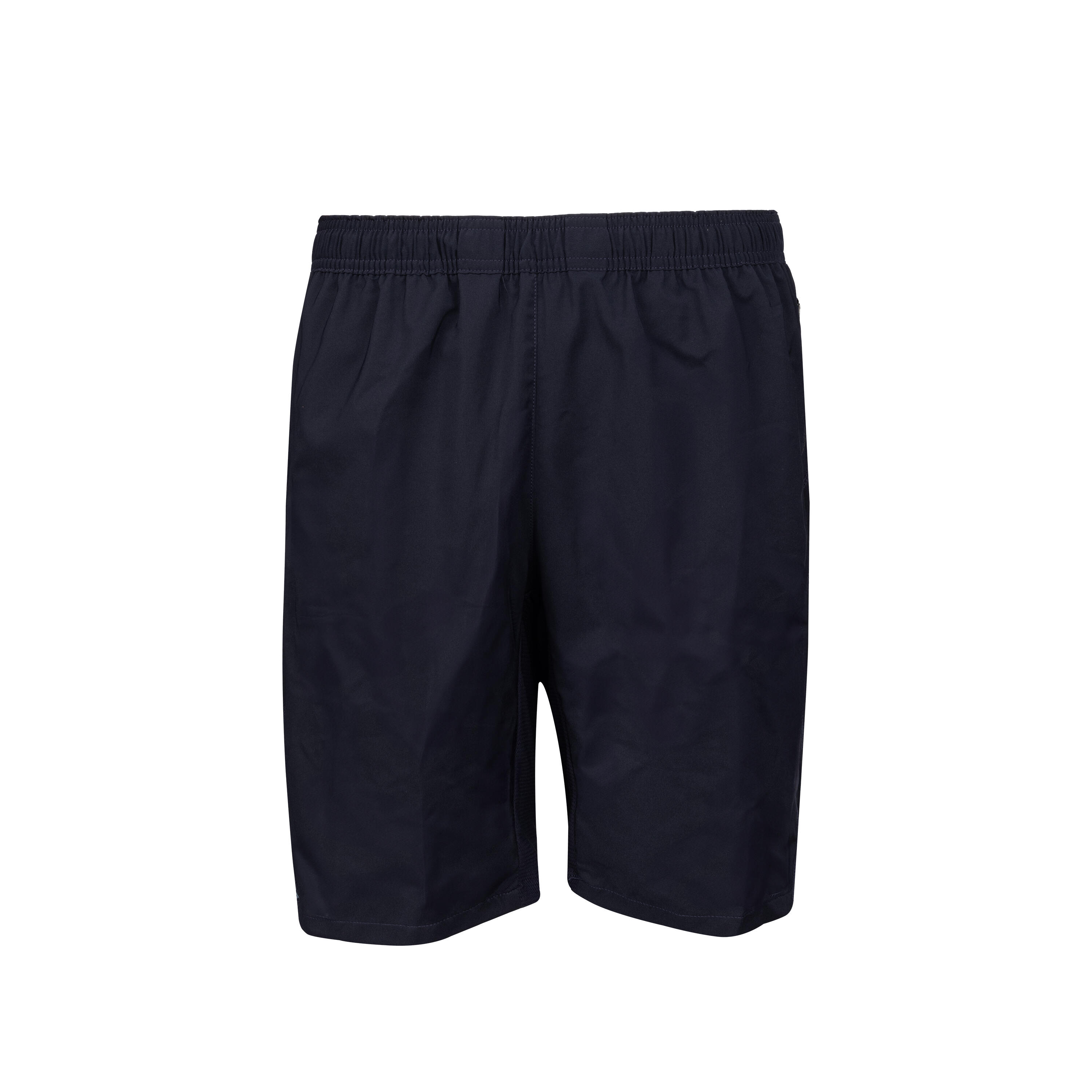 Men's Breathable Fitness Shorts with Zip-Up Pockets - Blue/Black 3/4