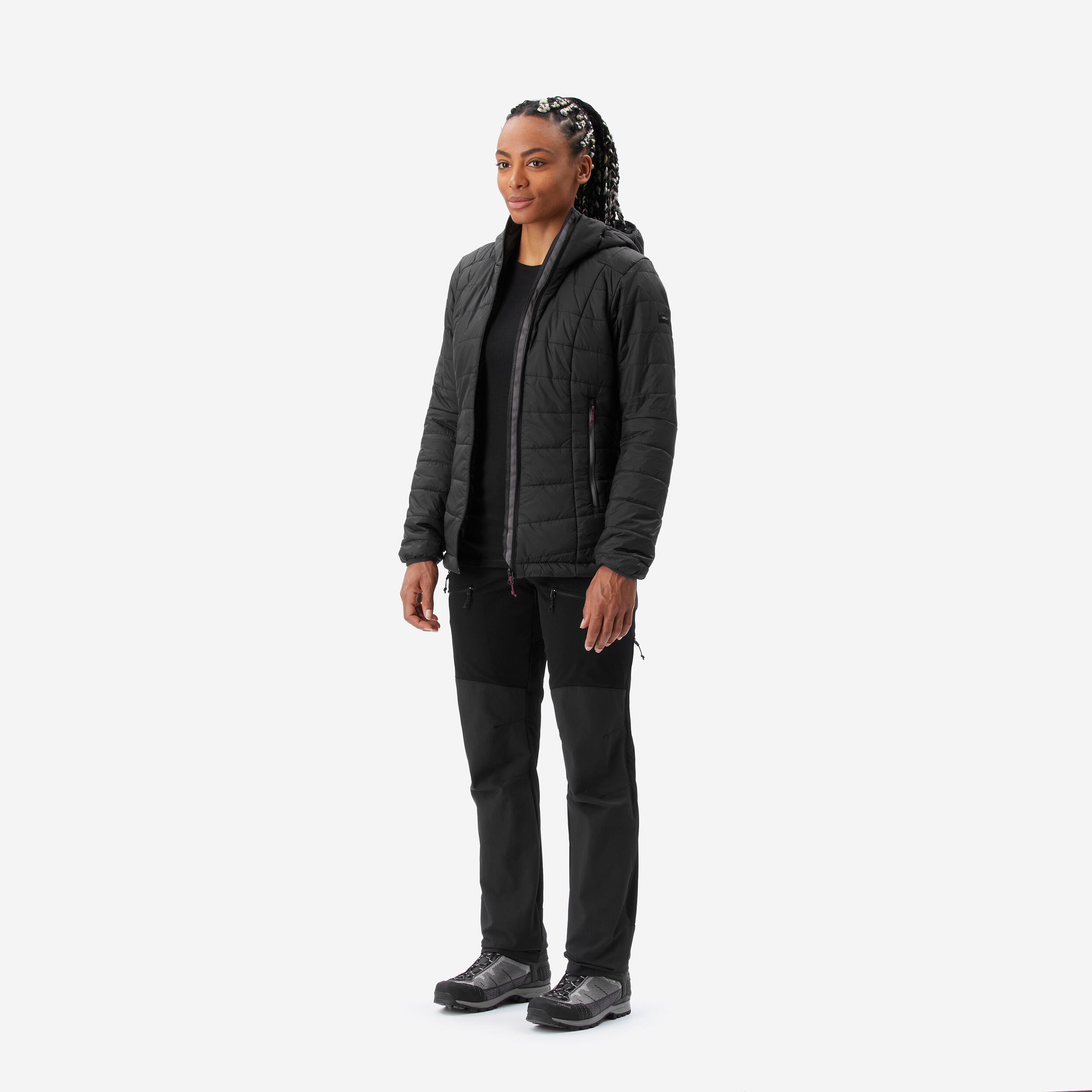 Women’s Padded Winter Jacket – MT 100 Black - FORCLAZ