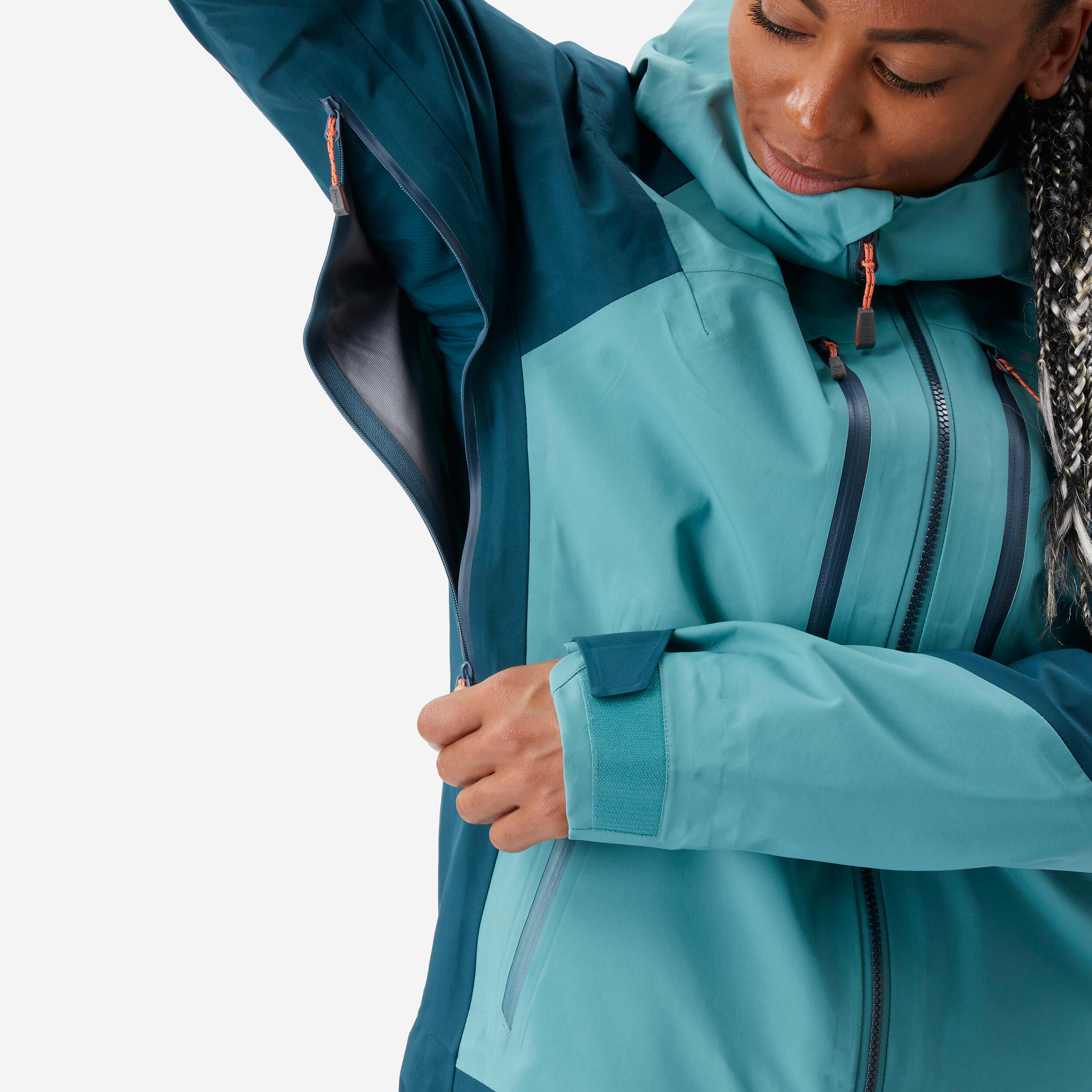 Waterdichte jas voor bergsport dames Alpinism Evo blauw 6/12