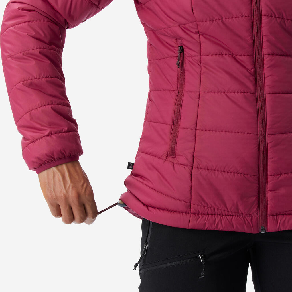 Dámska syntetická bunda MT100 s kapucňou na horskú turistiku do -5 °C