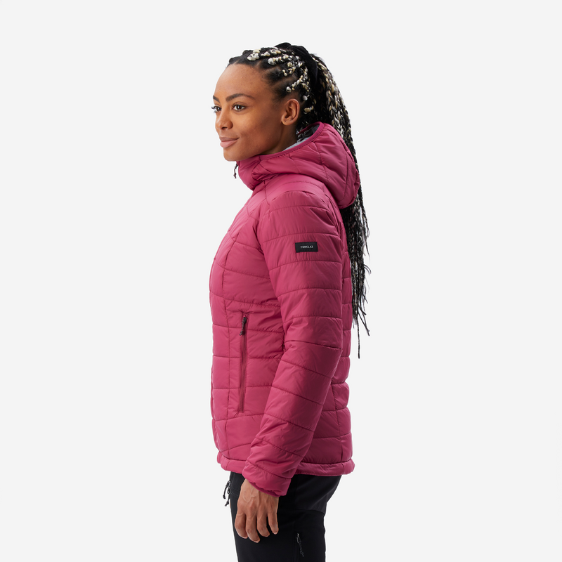 Doudoune synthetique a capuche de trek montagne Rose MT100 5 C Femme pour les clubs et collectivites Decathlon Pro