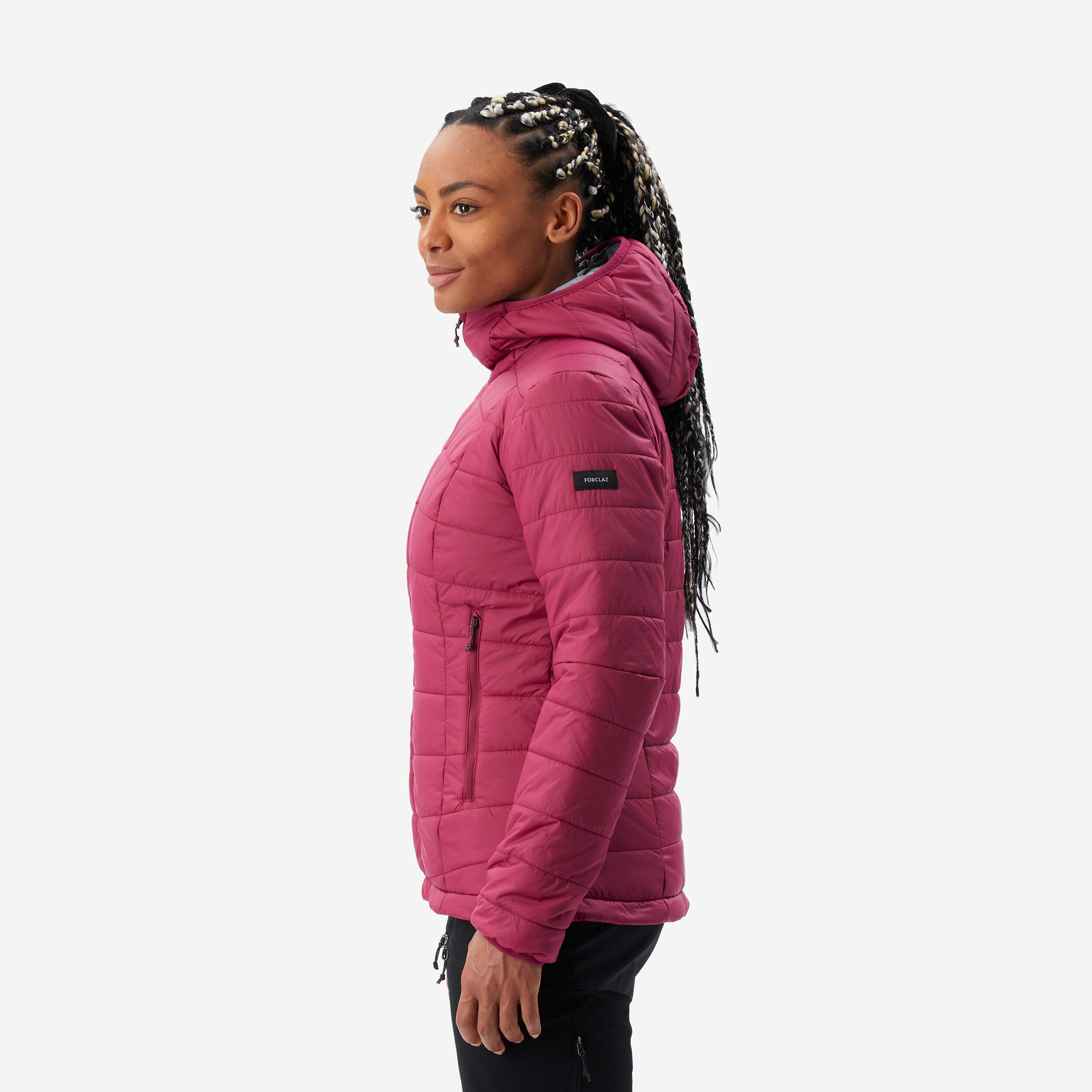 Women’s Padded Winter Jacket – MT 100 Purple - FORCLAZ