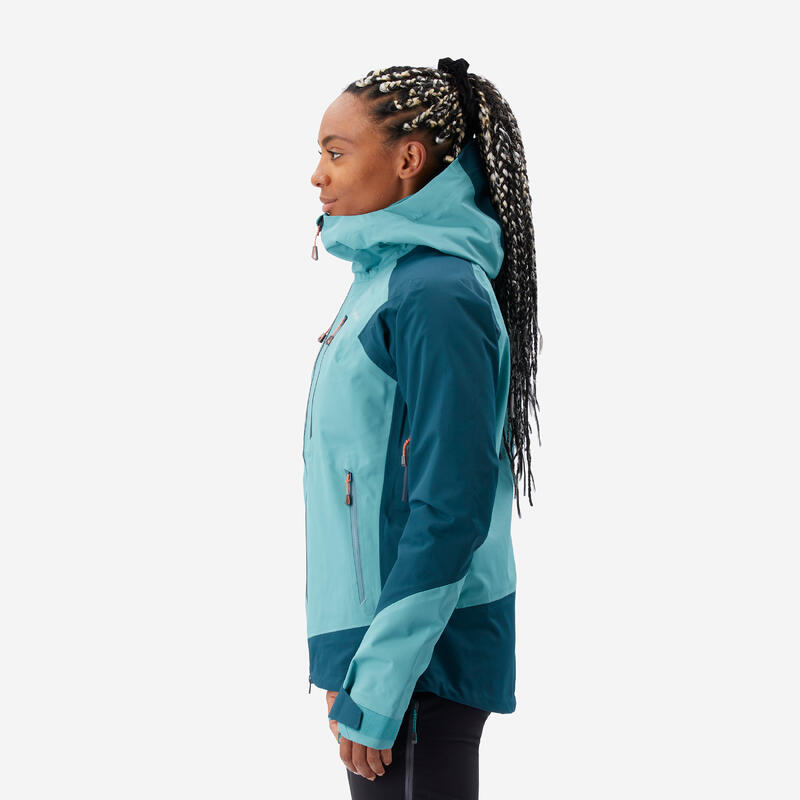 Waterdichte jas voor bergsport dames Alpinism Evo blauw