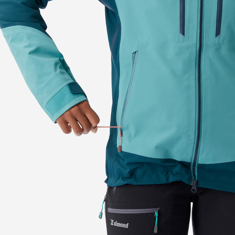 Waterdichte jas voor bergsport dames Alpinism Evo groen