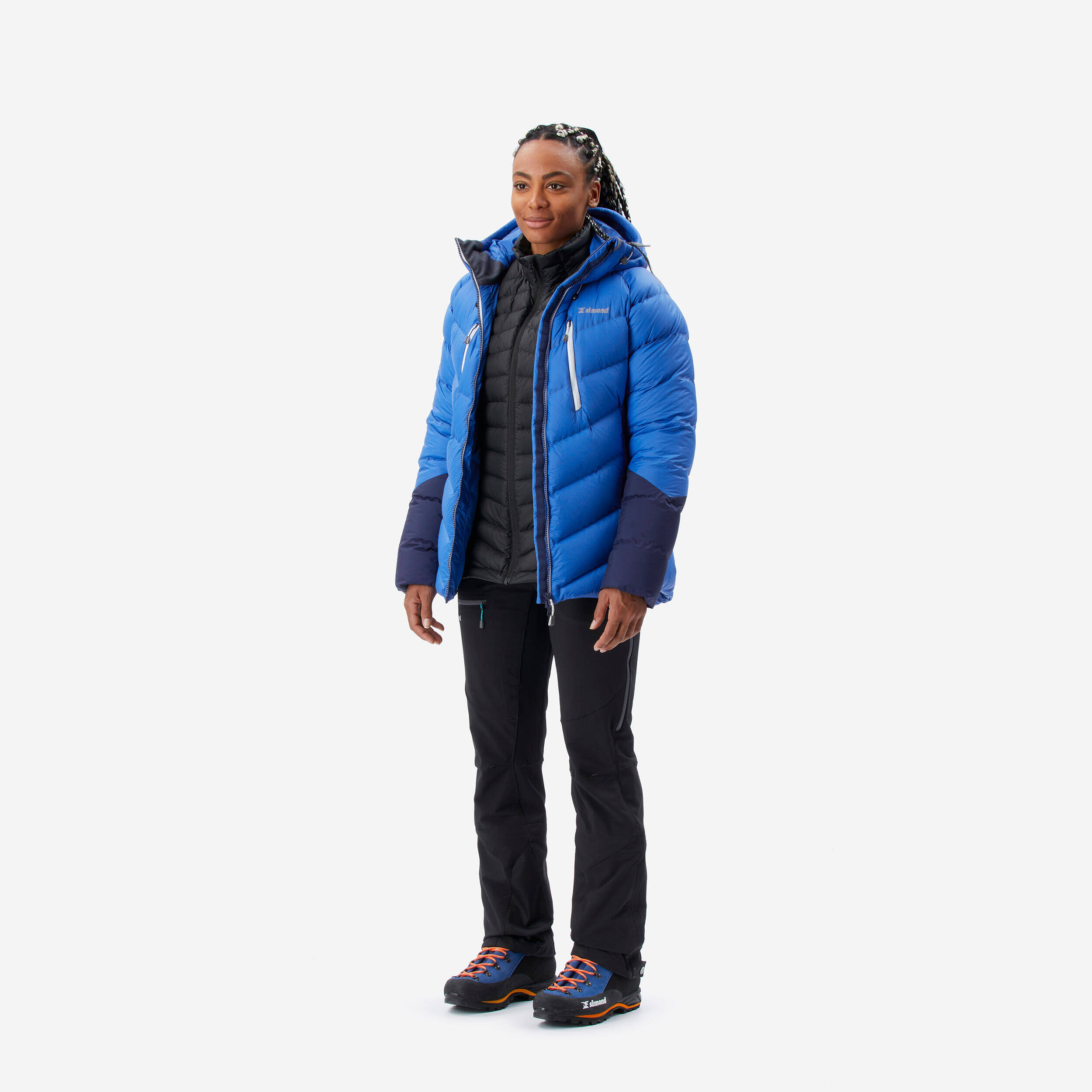 Women's Mountaineering Down Jacket MAKALU - Blue -  2