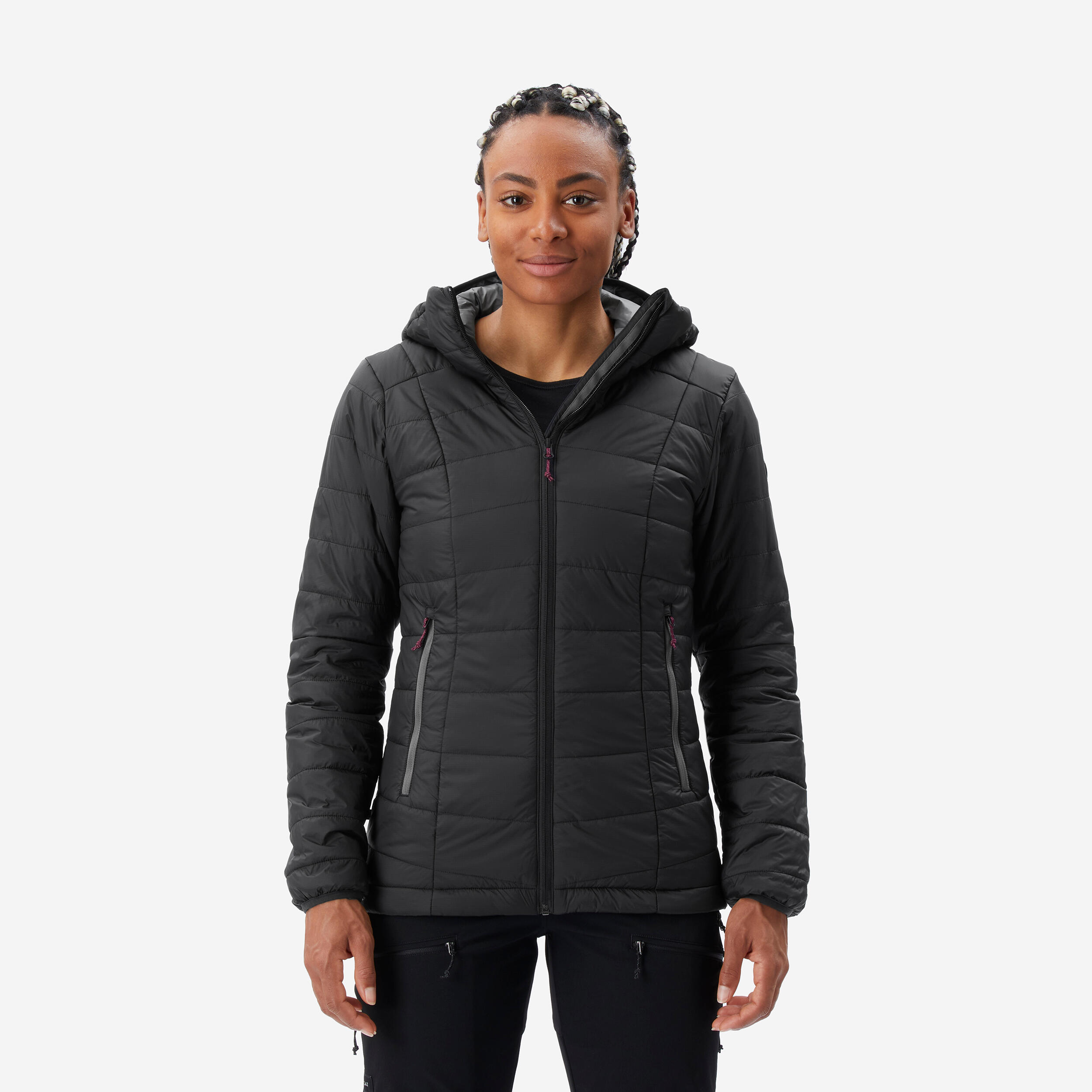 Women’s Padded Winter Jacket – MT 100 Black - FORCLAZ