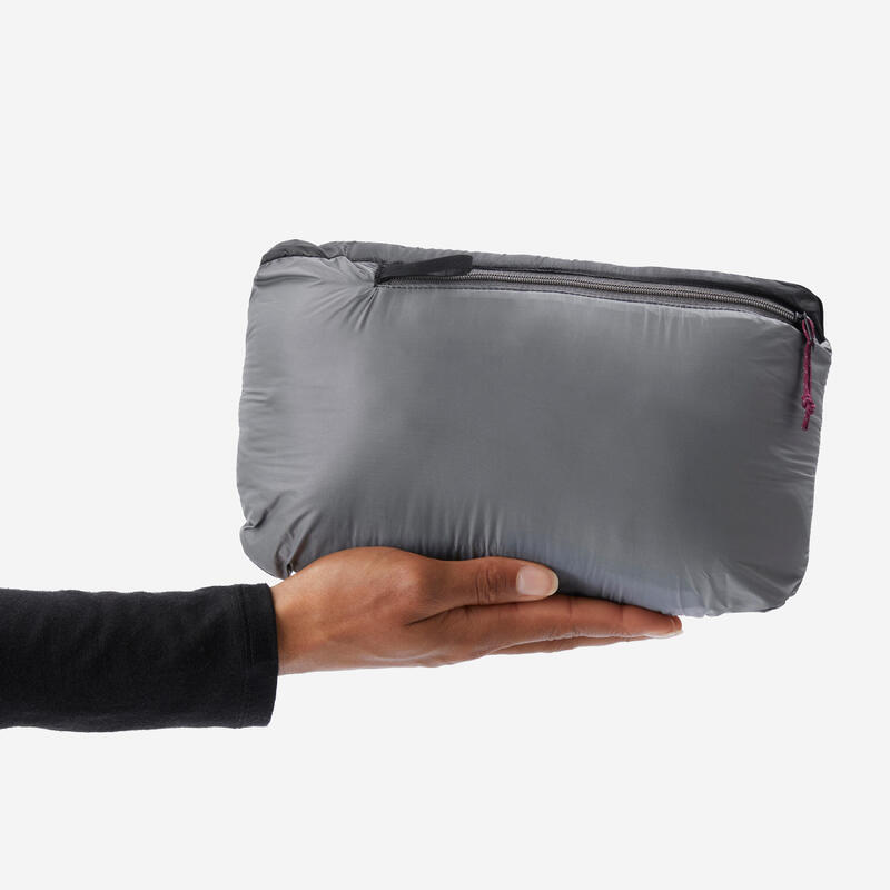Doudoune de trek à capuche synthétique femme, MT100 noir