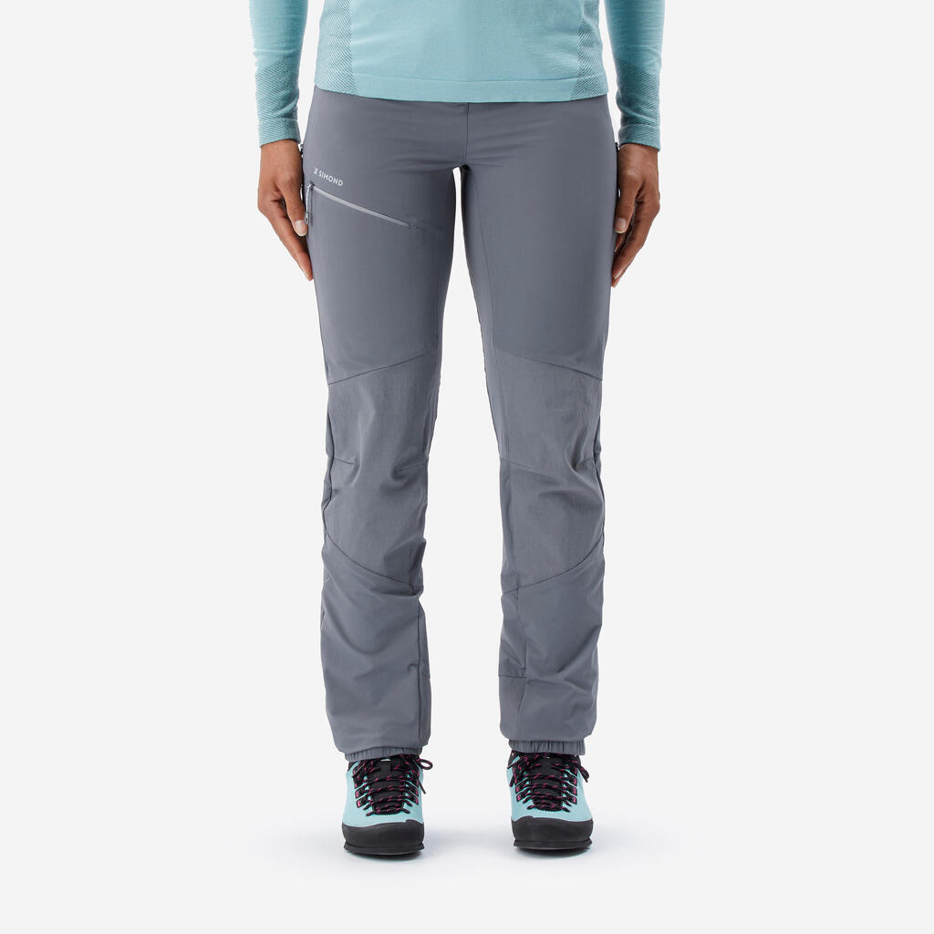 Damen leichte Softshellhose  - Alpinism Light EVO hellgrau