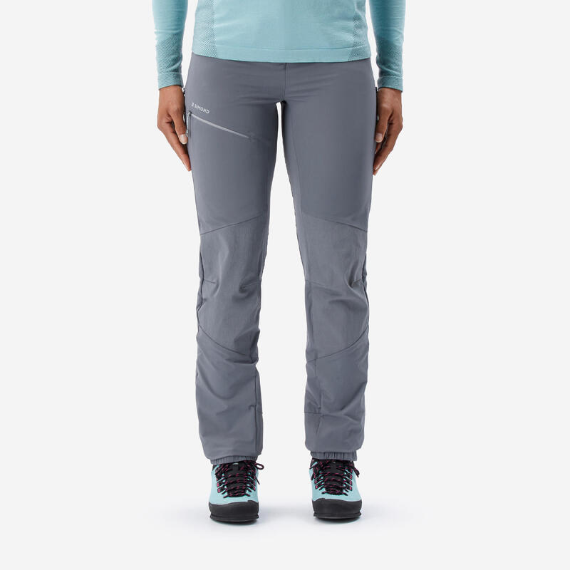 Women’s Mountaineering Trousers - ALPINISM LIGHT EVO - LIGHT GREY