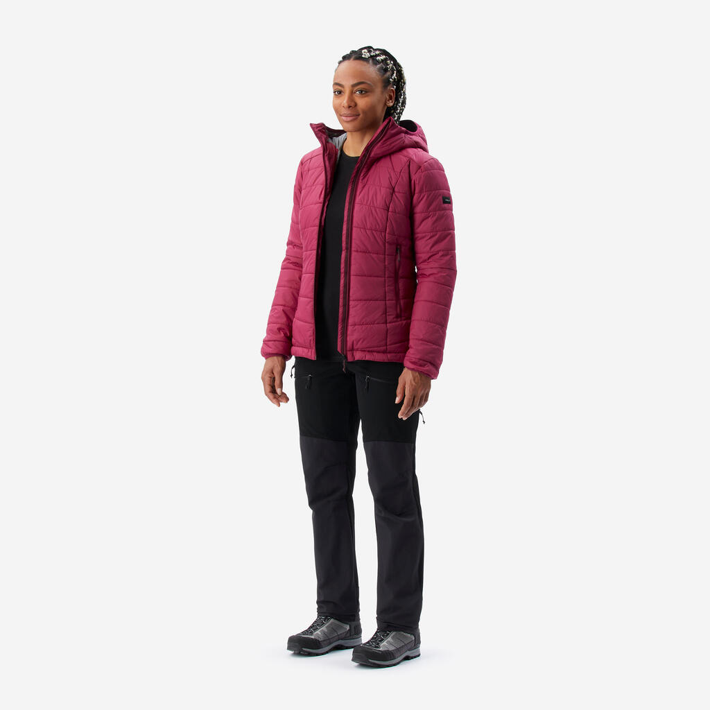 PARKA ACOLCHADA CON GORRO DE SENDERISMO EN MONTAÑA MUJER MT100 -5 °C