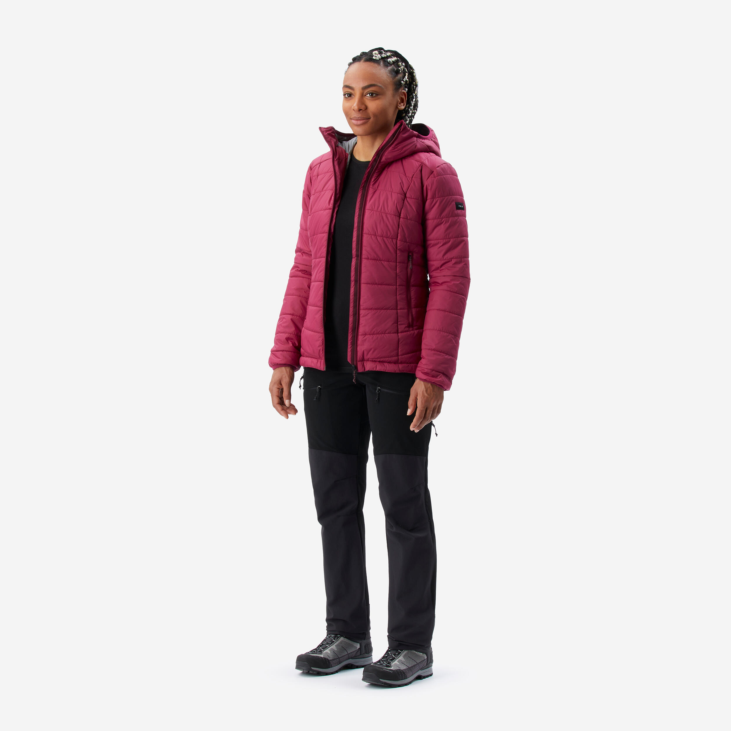 Women’s Padded Winter Jacket – MT 100 Purple - FORCLAZ