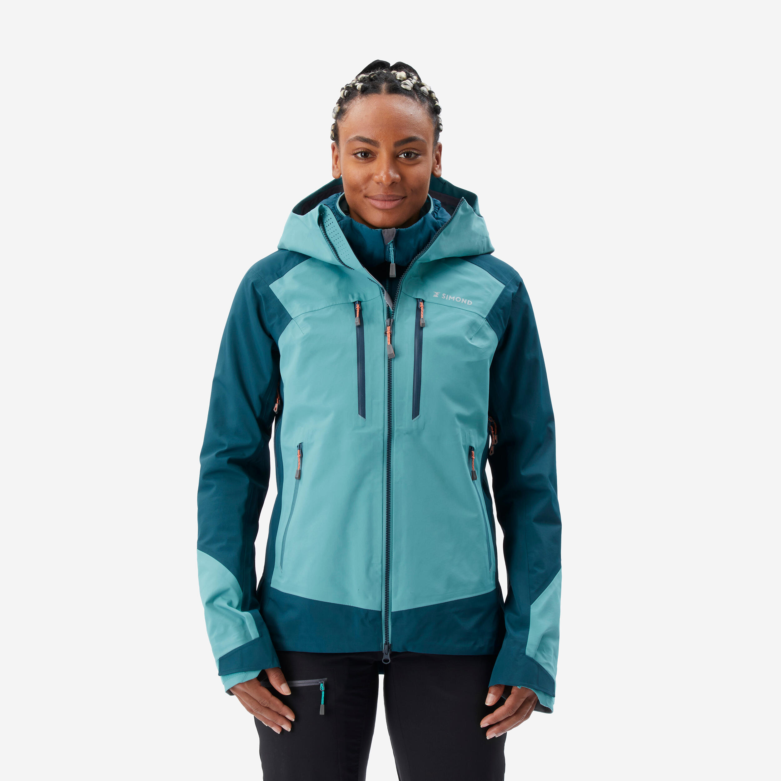 Casaco impermeável de alpinismo mulher - alpinism evo azul