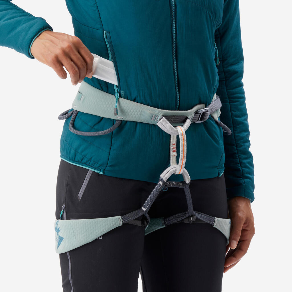 Moteriška sintetinė pašiltinta alpinistinė striukė, tamsiai žalia