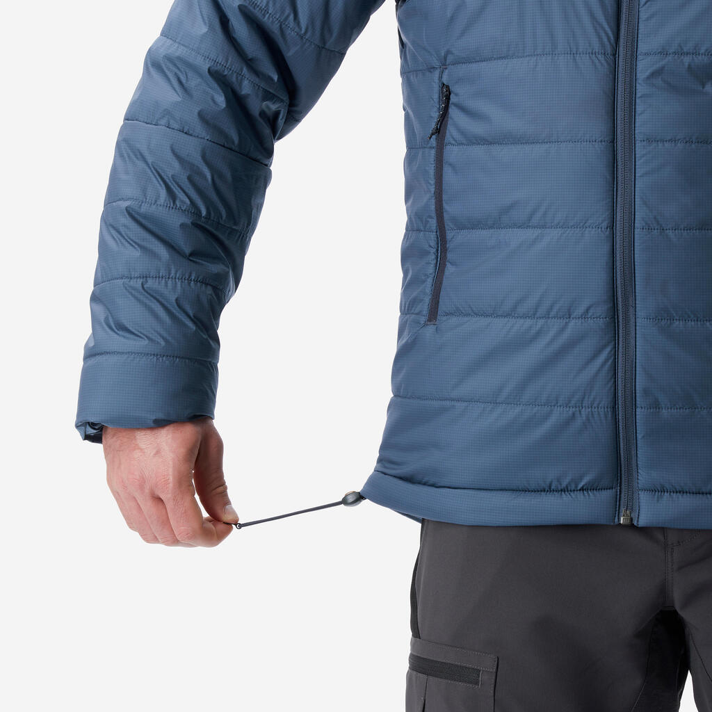 Pánska prešívaná bunda MT100 na horskú turistiku s kapucňou do -5 °C