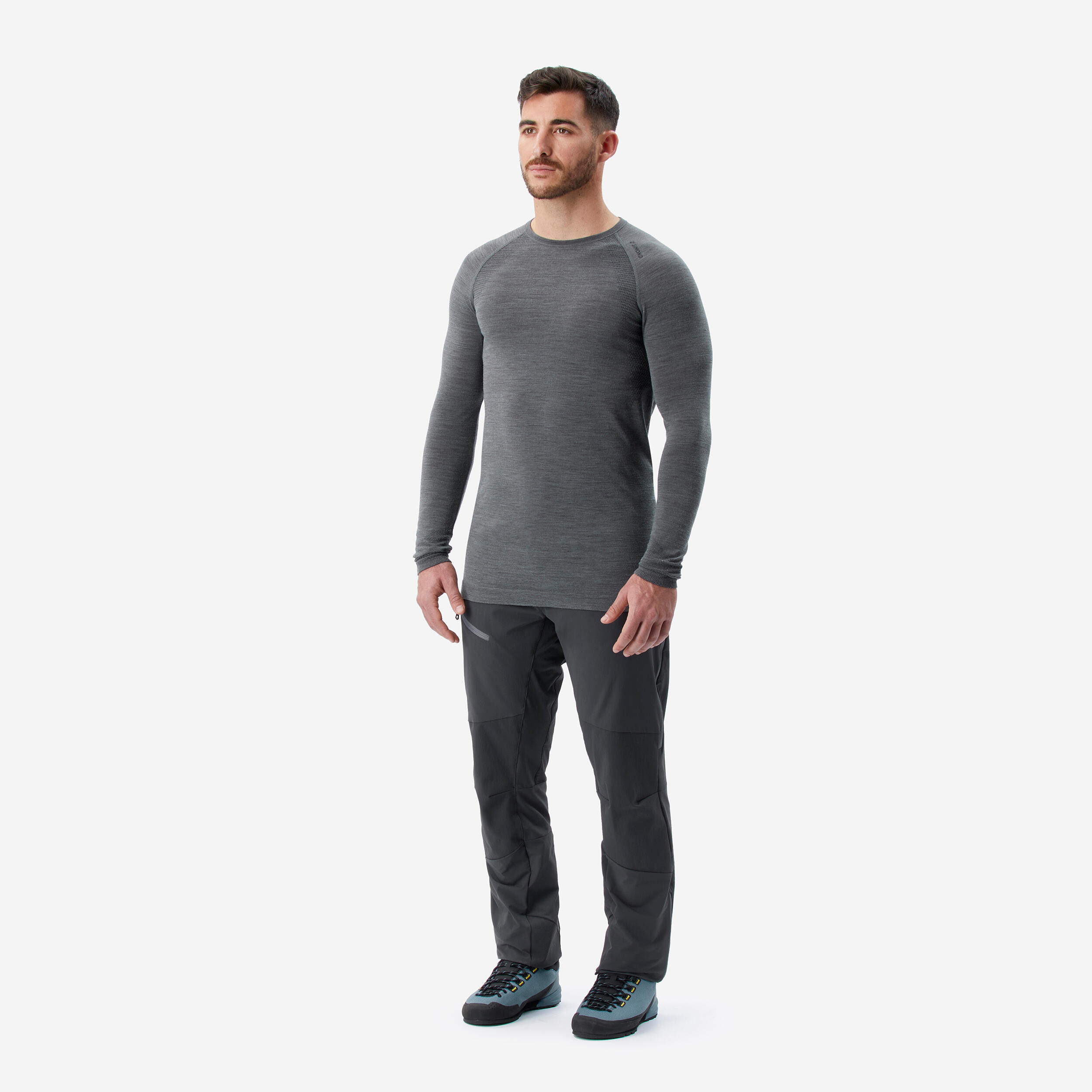 Men’s long-sleeve seamless wool t-shirt - mountaineering