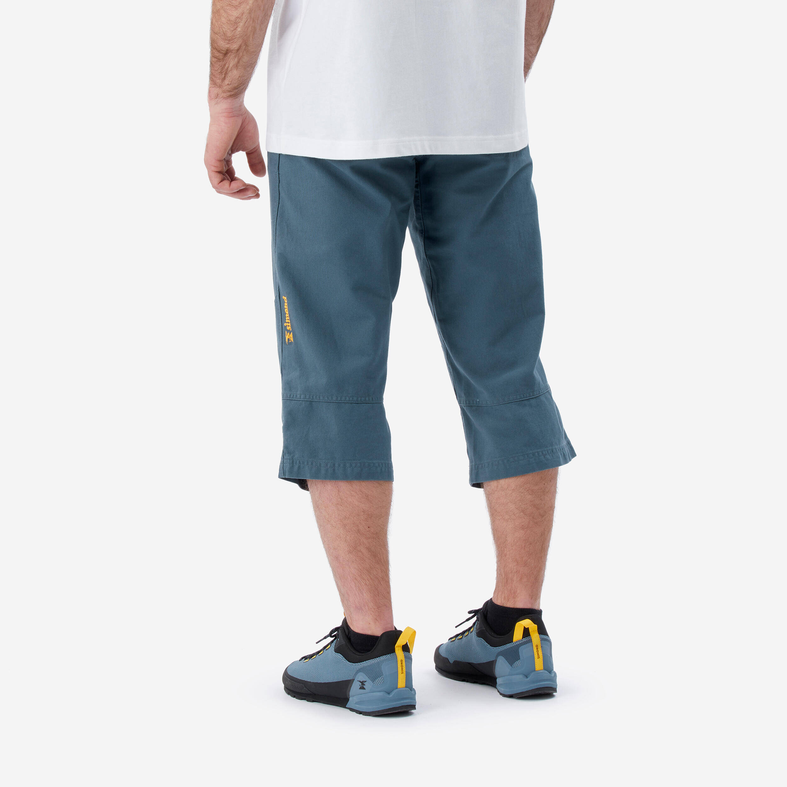 MEN’S CLIMBING STRETCH BIO COTTON 3/4 TROUSERS VERTIKA GREY -  5