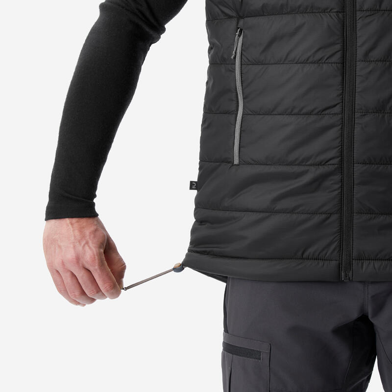 Gewatteerde bodywarmer voor bergtrekking heren MT100 zwart