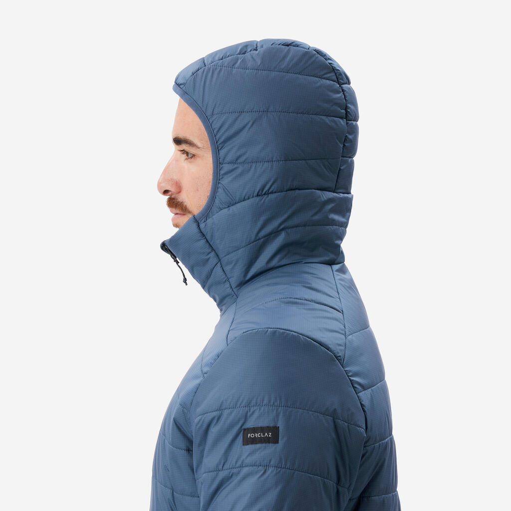 PARKA ACOLCHADA SINTÉTICA CON GORRO SENDERISMO MONTAÑA HOMBRE MT100 - 5 °C