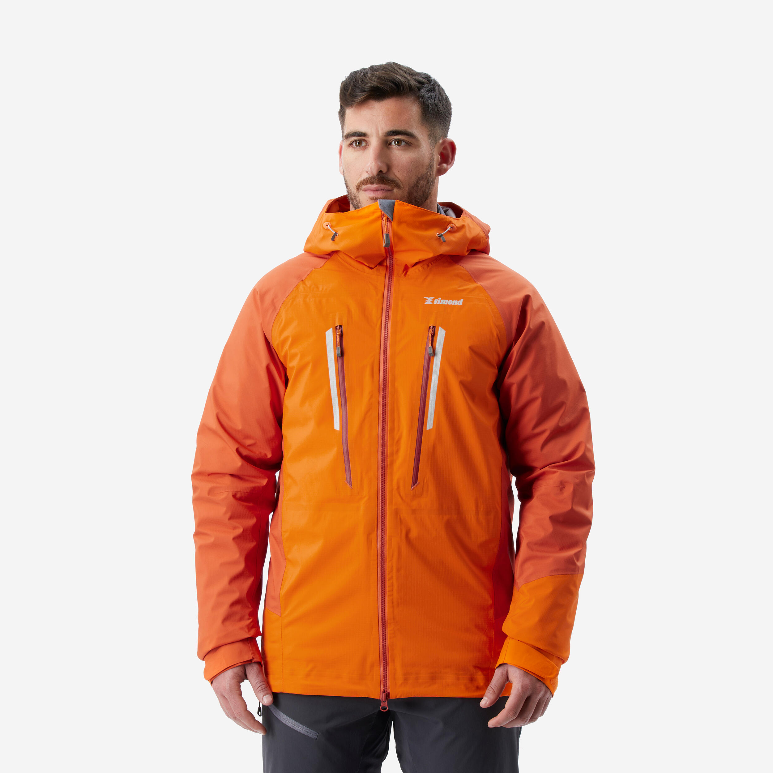 Waterproof mountaineering jacket MEN - ALPINISM LIGHT Orange