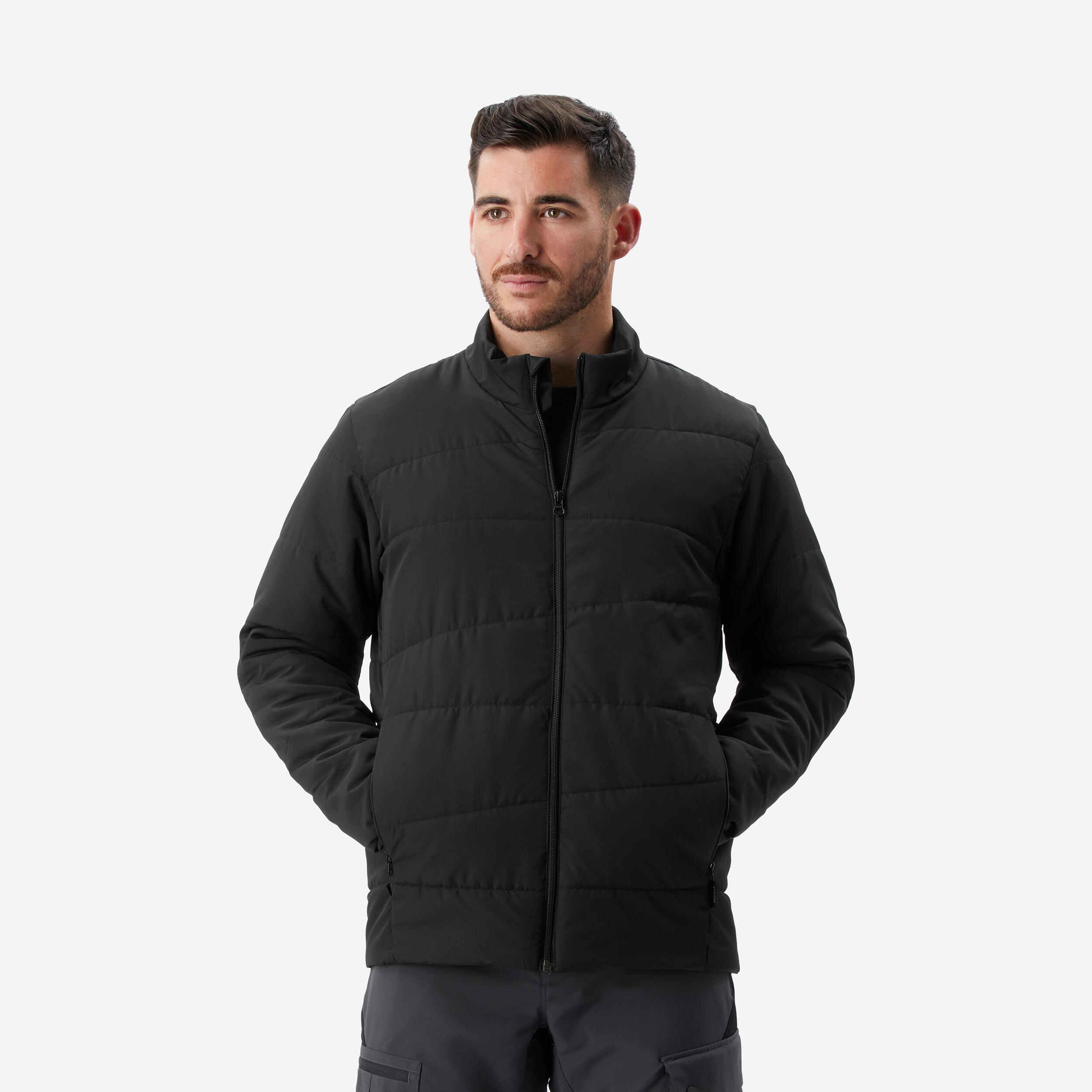Men Puffer Jacket for Trekking - MT50 Black