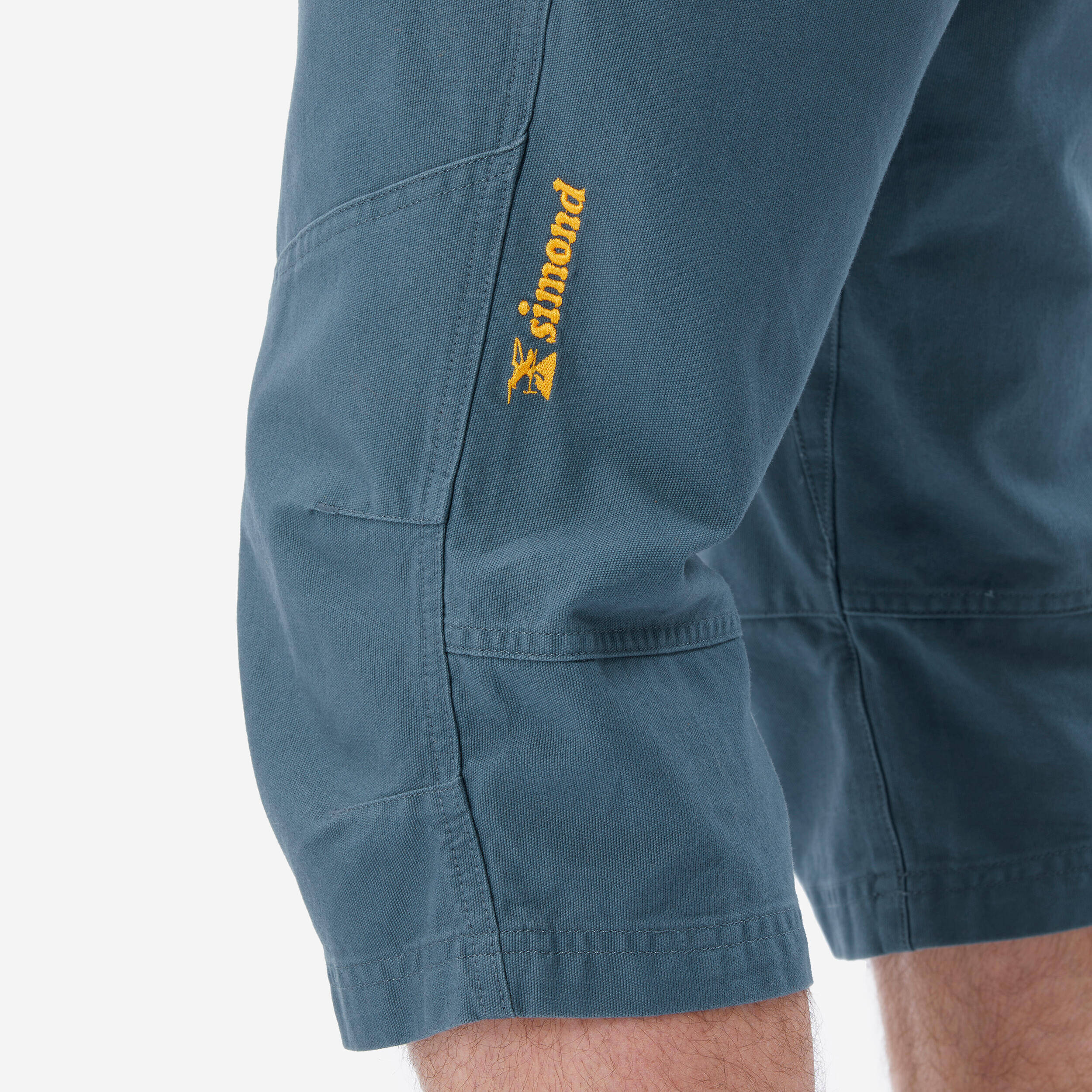 MEN’S CLIMBING STRETCH BIO COTTON 3/4 TROUSERS VERTIKA GREY -  4