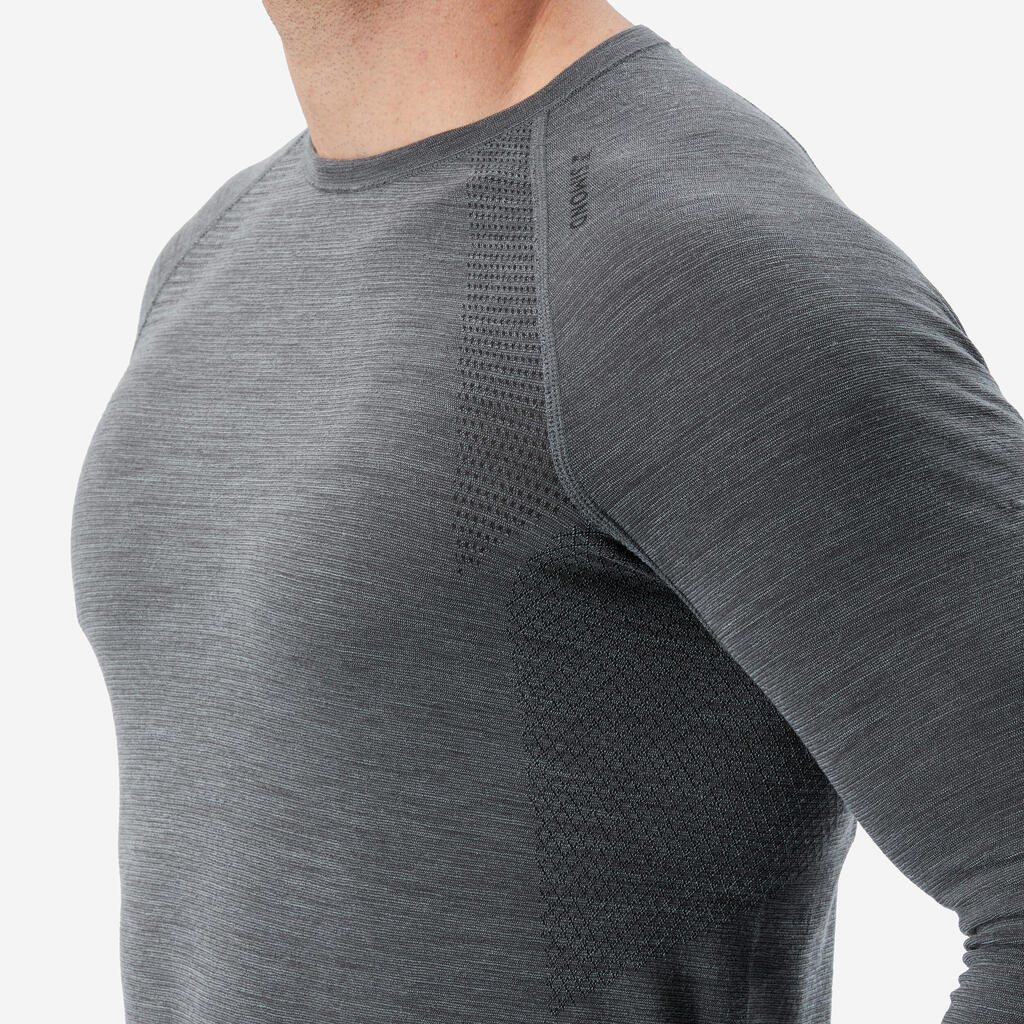 Moška volnena majica brez šivov z dolgimi rokavi ALPINISM
