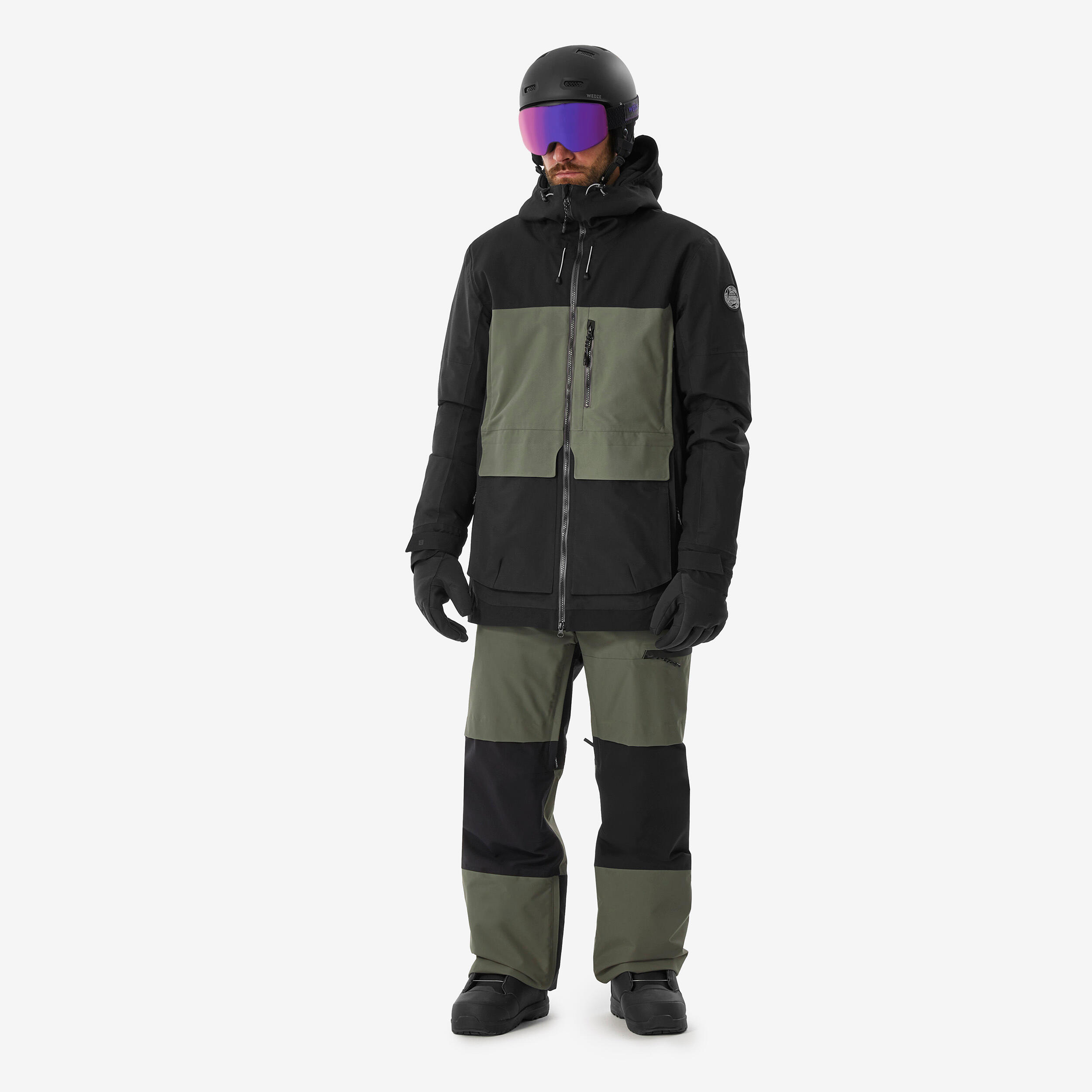 スキー Decathlon- France Ski& Snowboard-Jacket Men's warm ski and snowboard jacket 100 - white/black