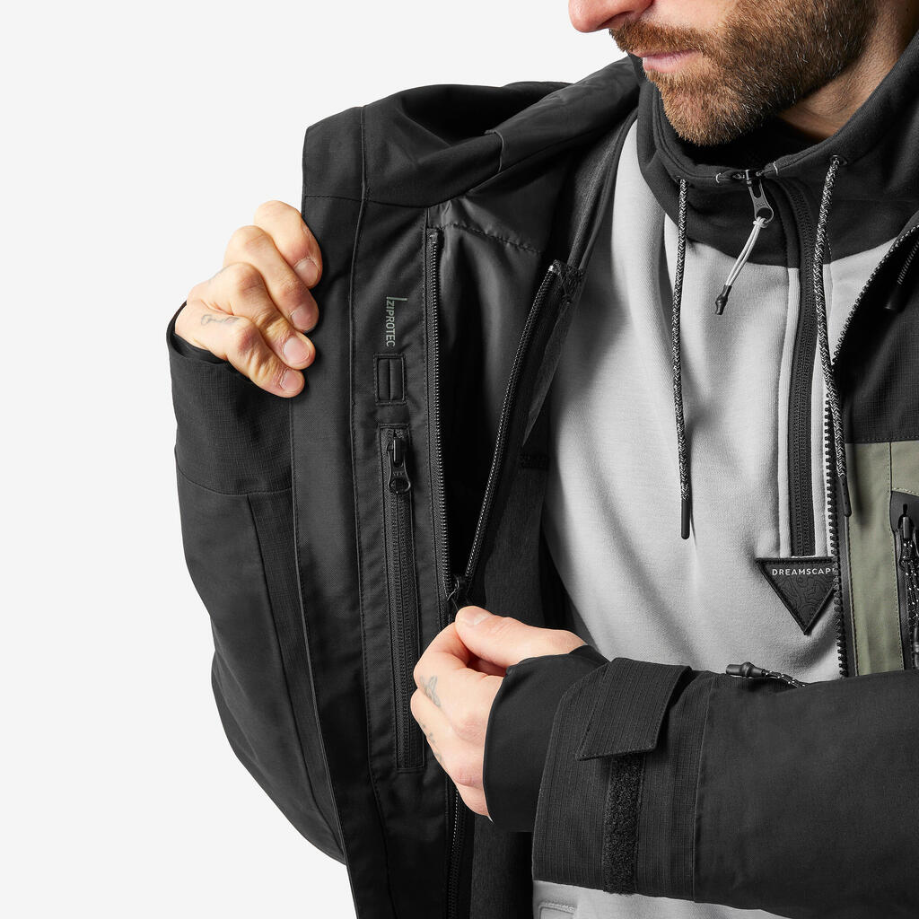 Men’s Warm and Durable Snowboard Jacket SNB 500 Ziprotect - Camel and Black
