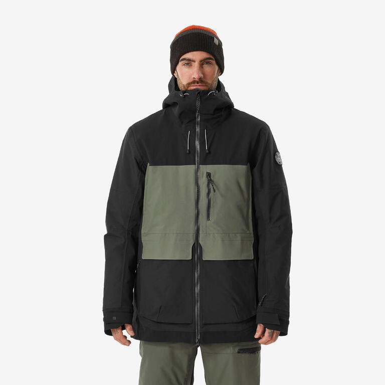 Men's Dreamscape SNB 500 khaki and black snowboard jacket