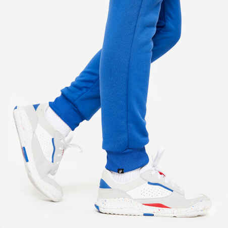 Kids' Unisex Warm Breathable Synthetic Jogging Bottoms S500 - Blue