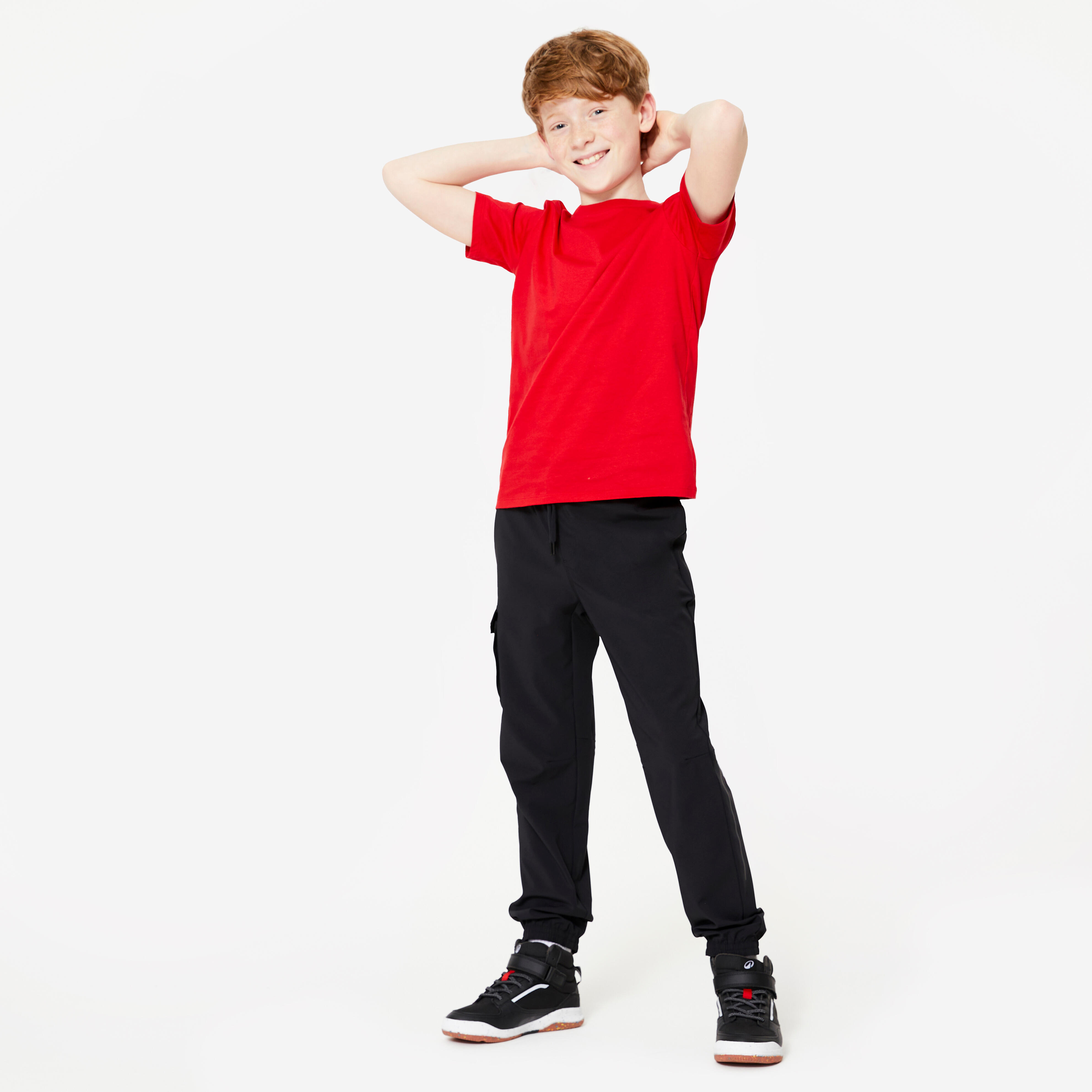 Children's cargo jogging pants - black