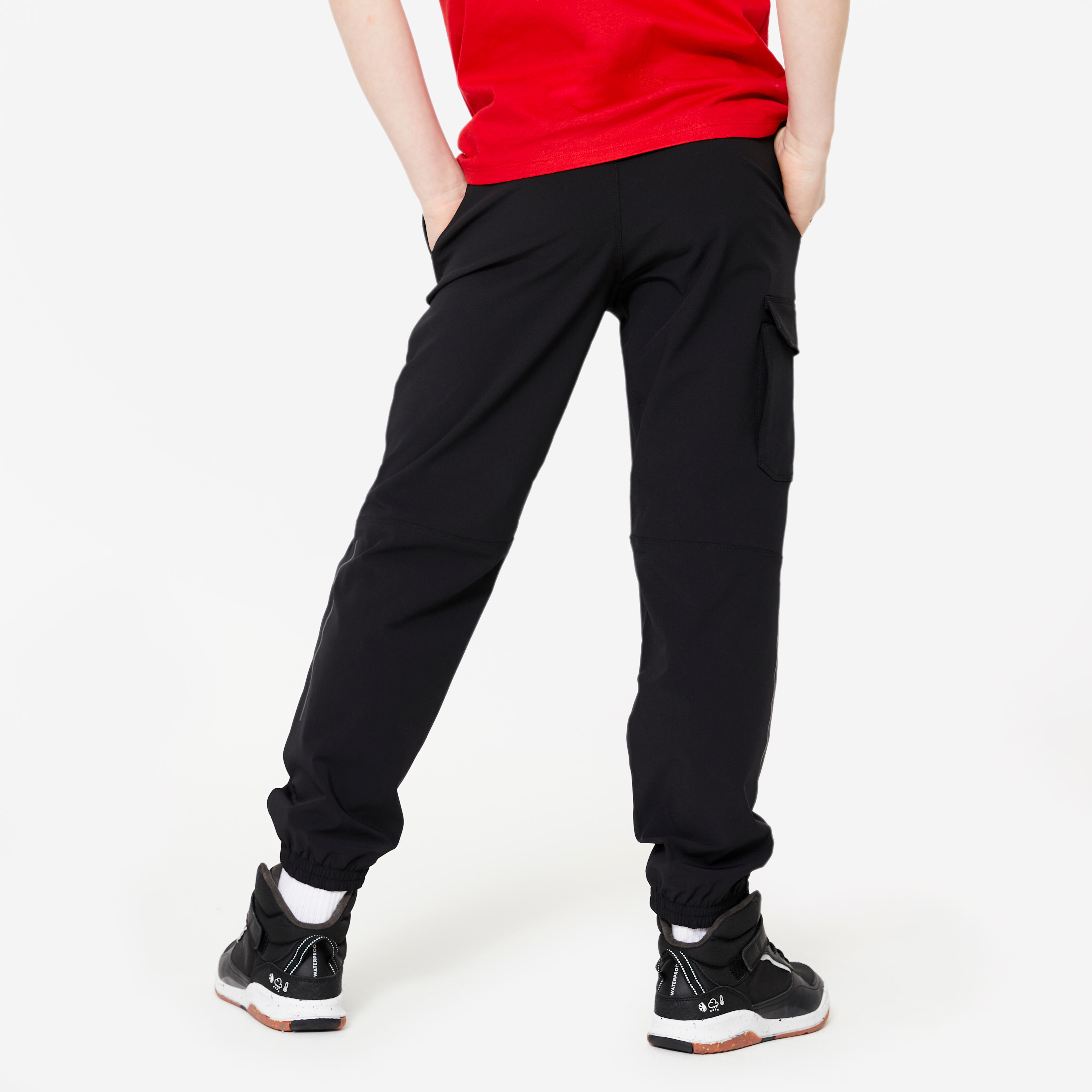 Children's cargo jogging pants - black