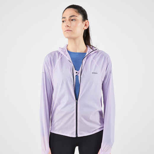 
      WOMEN'S TRAIL RUNNING LONG-SLEEVED WINDPROOF JACKET - LILAC
  