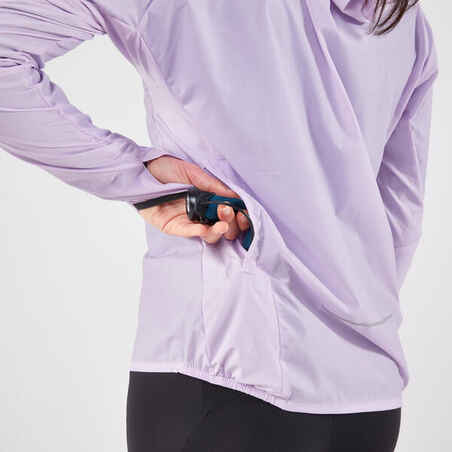 Women's Running & Trail Running Windproof Jacket - KIPRUN Run 900 Wind - Lilac