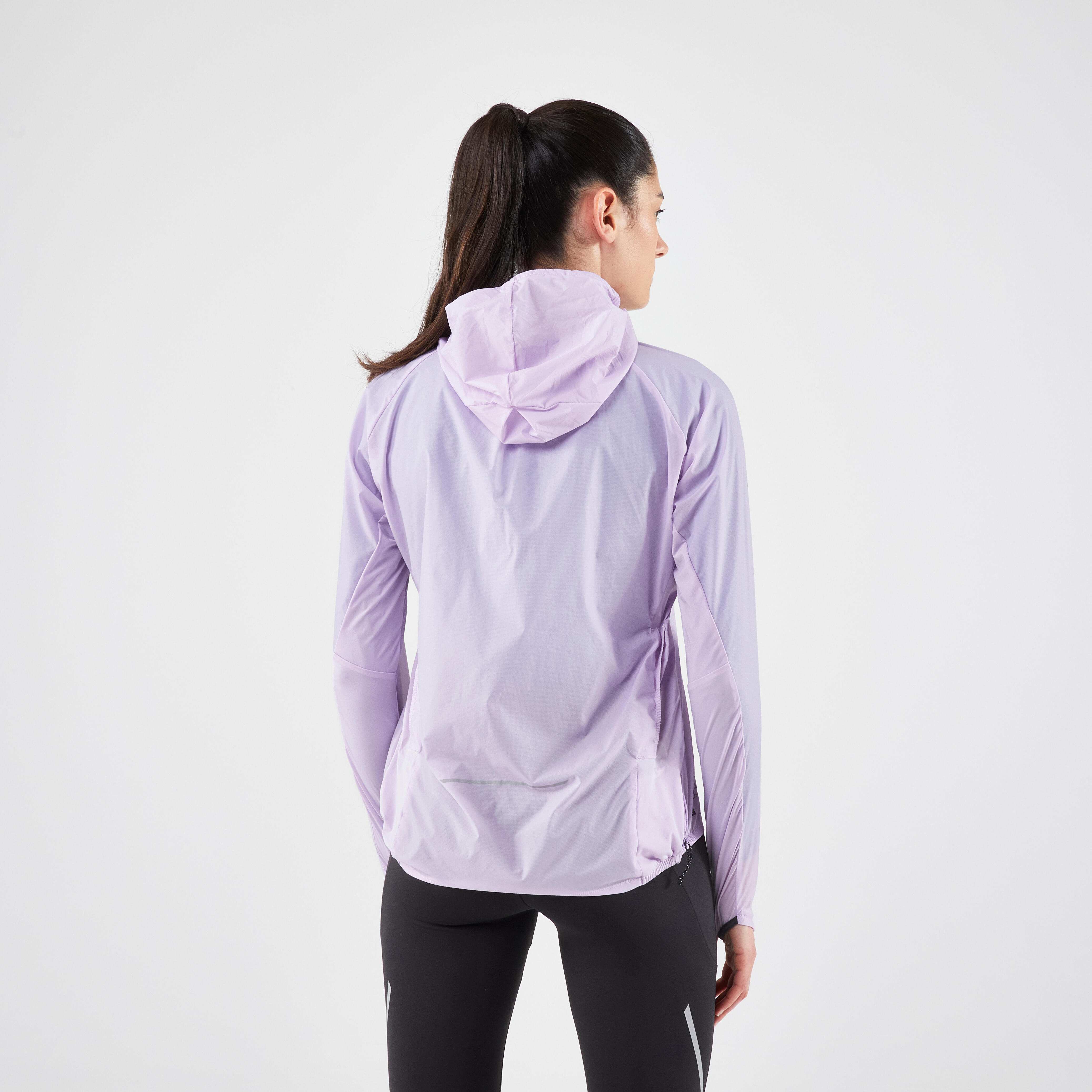 Women's LS Trail Running Windproof Jacket - Lilac - KIPRUN