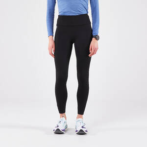 Women's warm running leggings-KIPRUN Run 100 Warm-Black