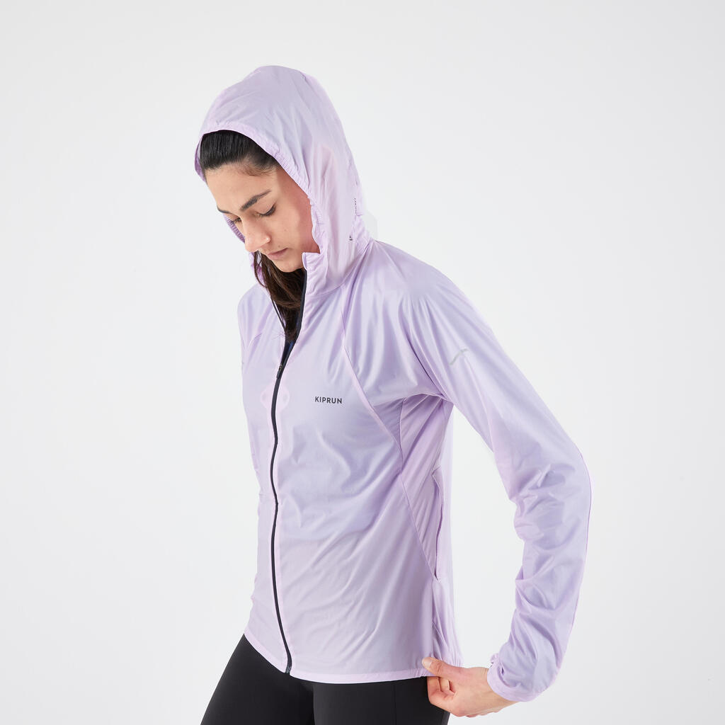 Chaqueta rompevientos de Trail Running para mujer Evadict transpirable lila