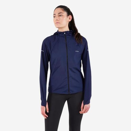 Chaqueta cortaviento running y trail running Mujer - KIPRUN Run 900 Wind azul