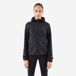 Veste chaude de running Femme, KIPRUN Run 500 Warm Vert fumé