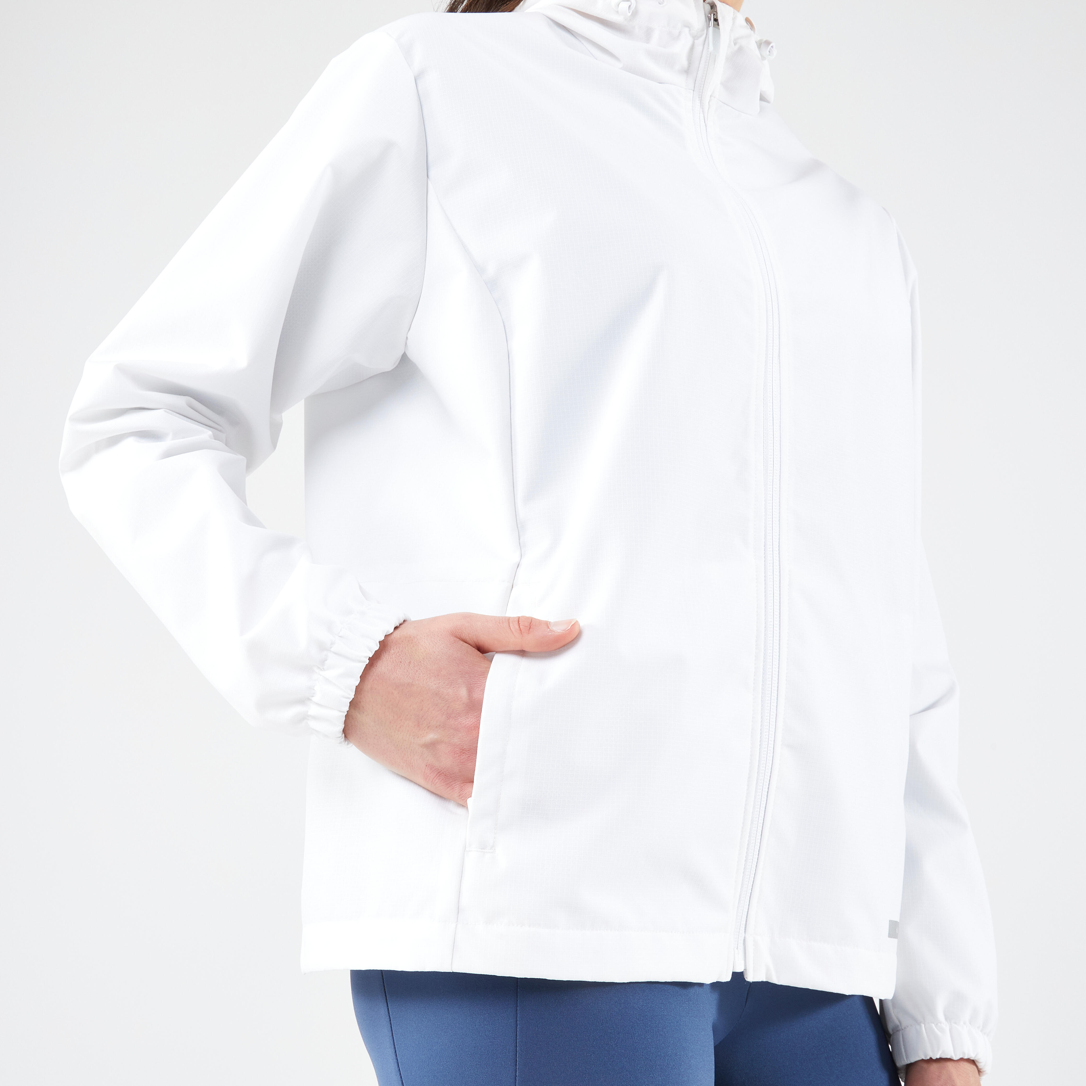 Women's waterproof running jacket - KIPRUN Run 100 Rain Blanche