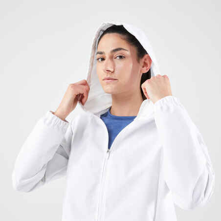 Women's Waterproof Running Jacket - KIPRUN Run 100 Rain - White