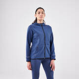 Women's warm running jacket-KIPRUN RUN 500 Warm-Abyss blue