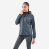 Women's warm running jacket-KIPRUN RUN 500 Warm-Smoke green