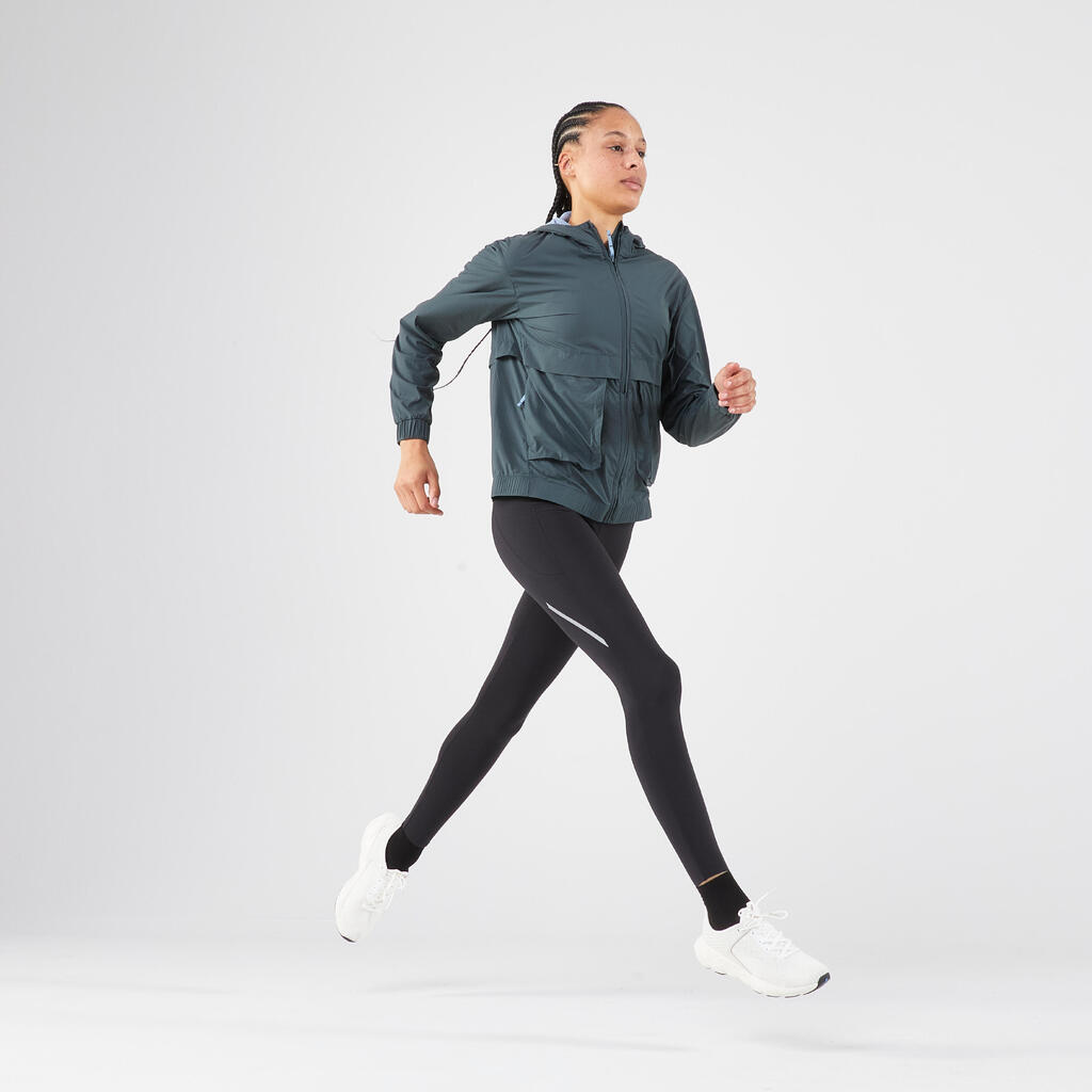 Laufjacke Damen winddicht - Run 500 Wind grün