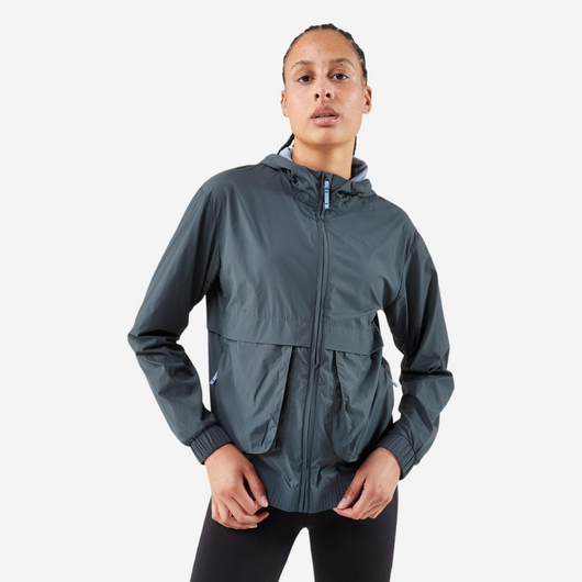 Veste coupe-vent de running Femme - KIPRUN Run 500 Wind verte