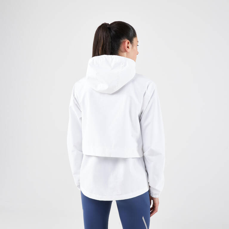 Women's Waterproof Running Jacket - KIPRUN Run 100 Rain - White